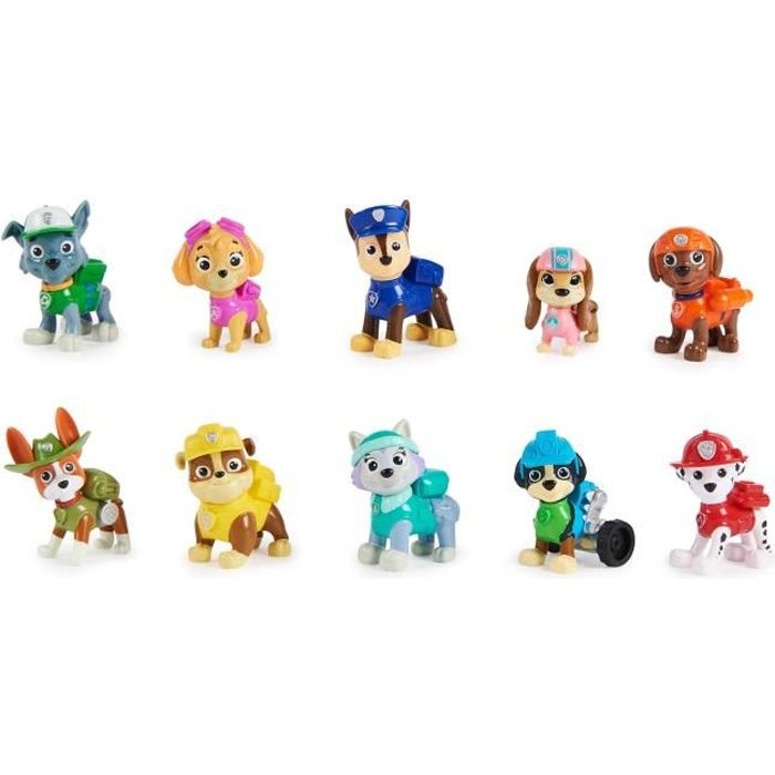 Coffret 10 figurines Pat Patrouille - Édition 10ème Anniversaire - SPIN MASTER - Dès 3 ans