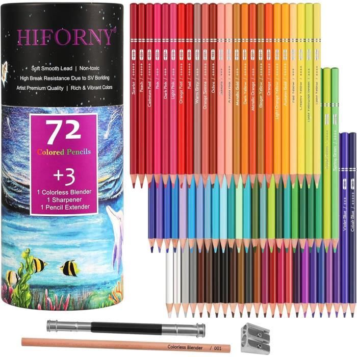 HIFORNY Lot de 75 crayons de couleur pour coloriage pour adultes