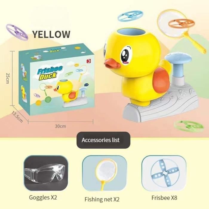 Lanceur De Frisbee Grenouille – 2 Lanceurs Et 12 Disques – Jouet Extérieur 3-8 Ans – Cadeau Garçon Fille
