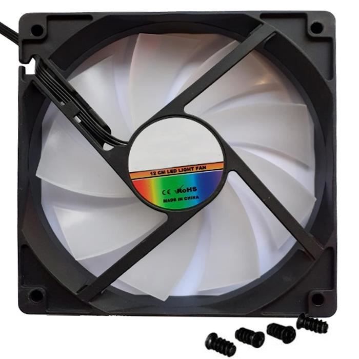 Ventilateur PC 12 Cm Avec éclairage LED RGB - Télécommande, Contrôleur De Vitesse - Silencieux, Roulement Hydraulique - Pour Boîtier Gaming