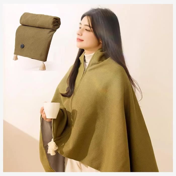 Cape Poncho Coupe-vent Femme - Châle Chaud Léger En Polyester, 84x45 Cm, Idéal Voyage, Intérieur