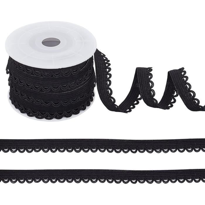 Ruban élastique De Lingerie 10mm - 20m (noir Et Blanc) Pour Couture Soutien-gorge, Vêtements, DIY | Sangle Nylon Antidérapante