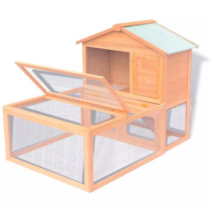Cage pour animaux - Bois - 170346 - 144x100x100 cm - Pour lapins - Extérieur