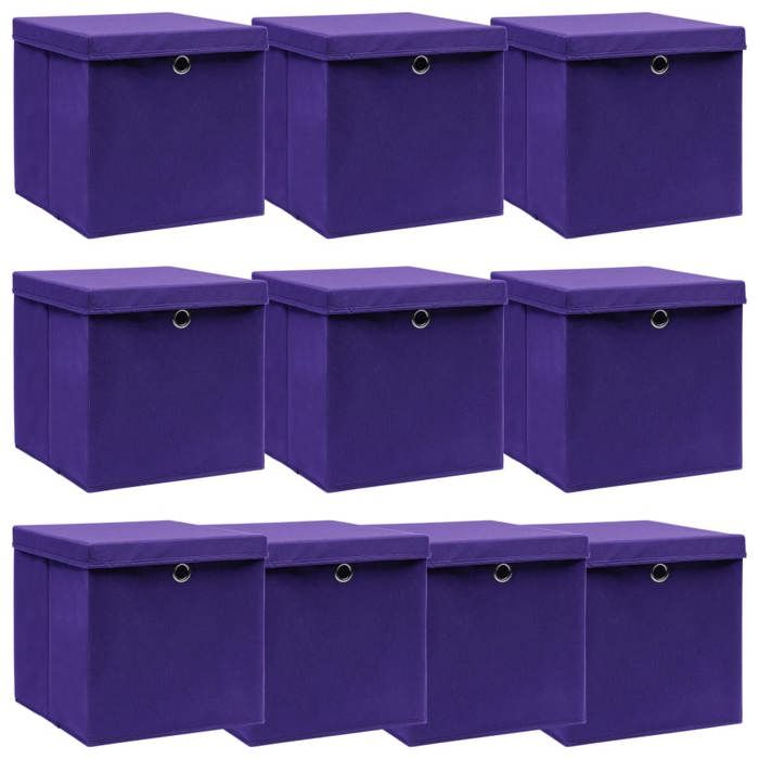 vidaXL Boîtes Rangement 10 pcs
