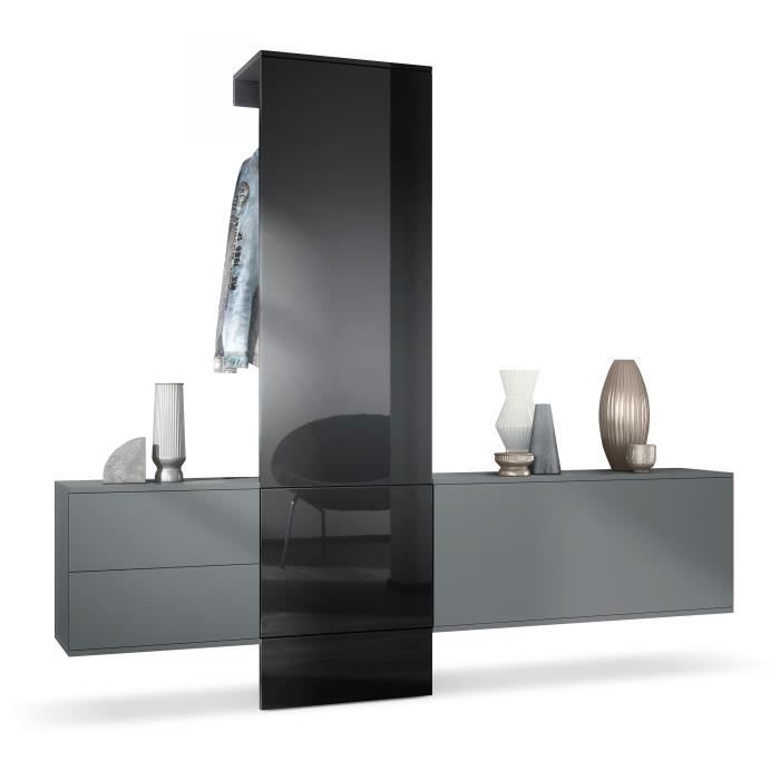 Vestiaire Garderobe Carlton Set 1 - VLADON - Noir - 208 x 193 x 35 cm Vestiaire Garderobe Carlton Set 1 - VLADON - Noir - 208 x 193 x 35 cm