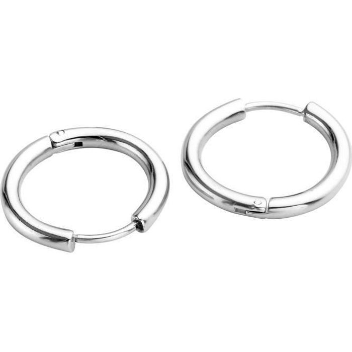 Wunhope Boucles doreilles cr/éoles unisexes en argent 925 pour homme et femme