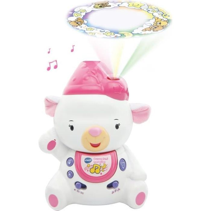 Vtech Veilleuse Ourson Lumi Merveilles Rose Cdiscount Puericulture Eveil Bebe