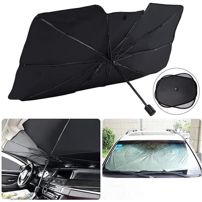 Pare-soleil Voiture Pare-brise Avant Pliable - Protection UV Et Thermique - Taille Universelle 83x145 Cm - Sac De Rangement Inclus