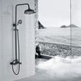 Colone de douche - noire avec mitigeur, colone de salle de bains élégante-1