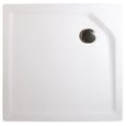 Receveur de douche carré 100x100 cm, bac à douche extra plat, acrylique blanc, à poser ou à encastrer, Schulte-1