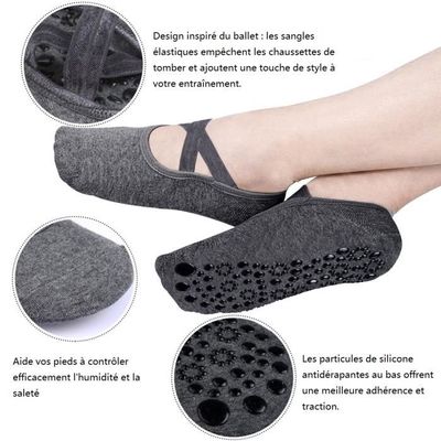 Lot De 3 Chaussettes Yoga Antidérapantes Ozaiic - Noires - Taille Unique Femme