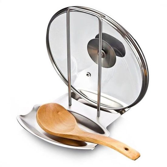 Repose-Cuillère En Inox Pour Cuisinière - Support Ustensiles Anti-Gouttes Pour Cuillères Et Spatules - Lavable Au Lave-Vaisselle