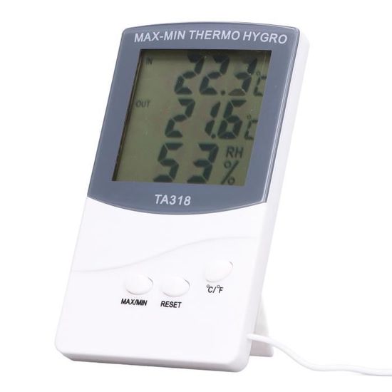 Thermomètre / sonde Yokuli Thermomètre et hygromètre numérique électronique  sans fil avec 1 capteur pour l'intérieur et l'extérieur