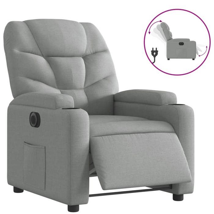 Fauteuil inclinable de massage et repose-pieds gris foncé tissu vidaXL Fauteuil inclinable de massage et repose-pieds gris foncé tissu vidaXL