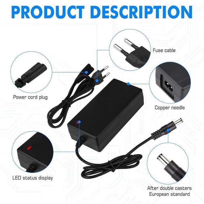 Chargeur 42V 2A Pour Vélo électrique Et Trottinette – Compact, Sécurité Et Recharge Rapide