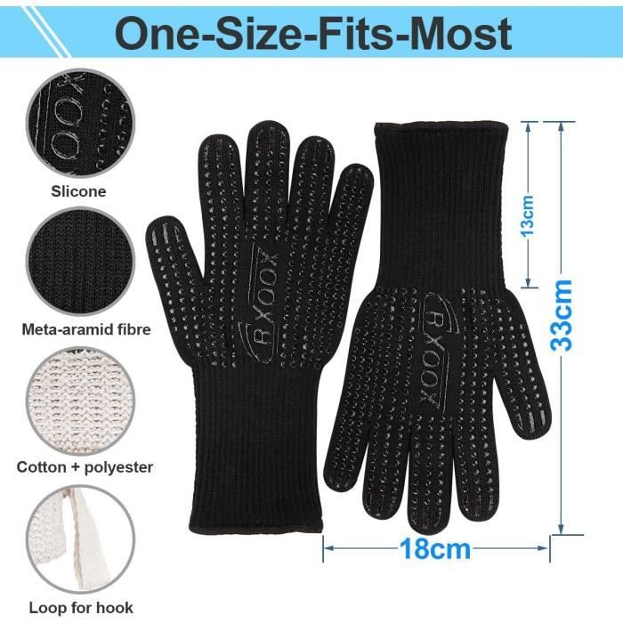Gants De BBQ Résistants à 800°C Höfats - Anti-Dérapants Silicone - Certifiés EN407