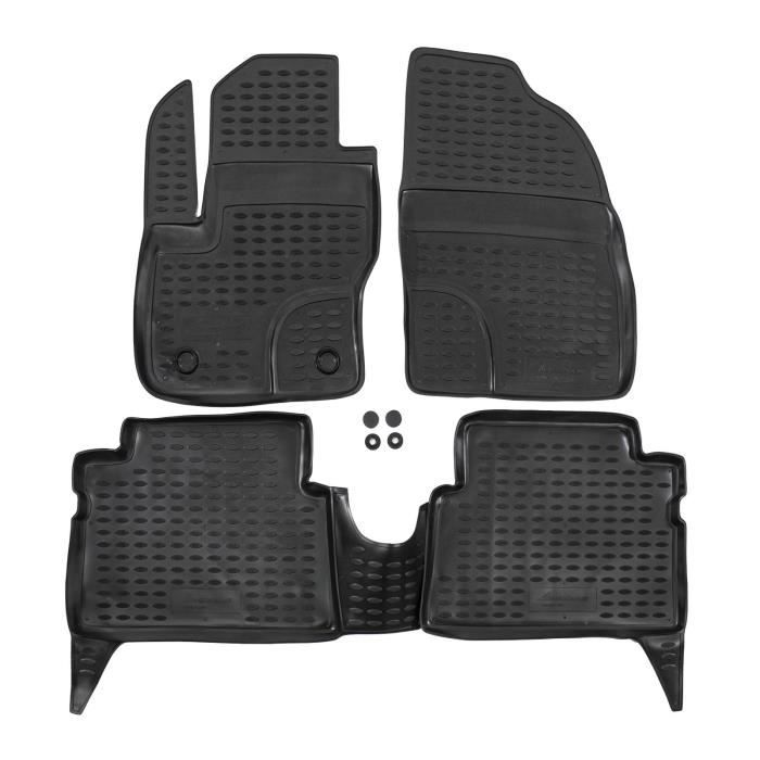 Tapis De Sol Caoutchouc 3D Pour Ford Kuga 2013-2019 - Noir, Antidérapant, Protection Bord Haut