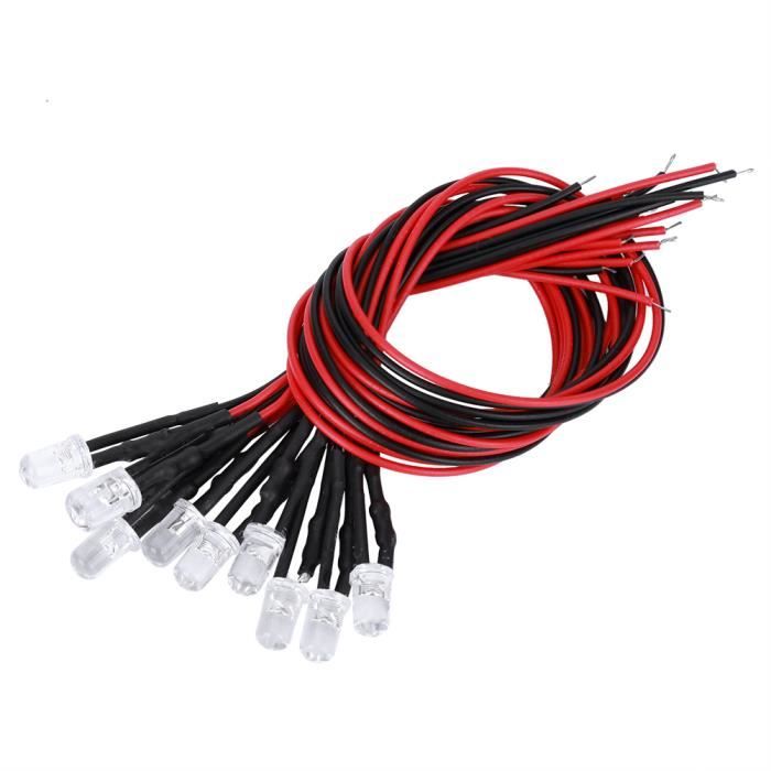 DEX Diode électro-luminescente 50PCS Diode LED, 12V 5mm Tête Ronde ...