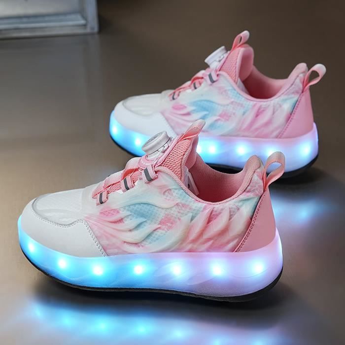 Skateshoes USB Charge Baskets enfants Roulettes à Chaussures LED Lumière Chaussures  Garçons Filles Sneakers Double Roues - Rose - Achat / Vente Baskets Enfants  Chaussures LED - Cdiscount