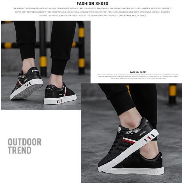 Baskets Homme TARELO Casual Ville Basses - Sneakers Confortables Cuir PU Daim, Taille 41-46
