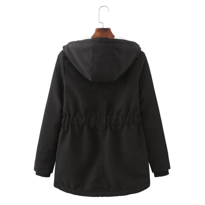 Manteau sherpa femme noir new arrivals