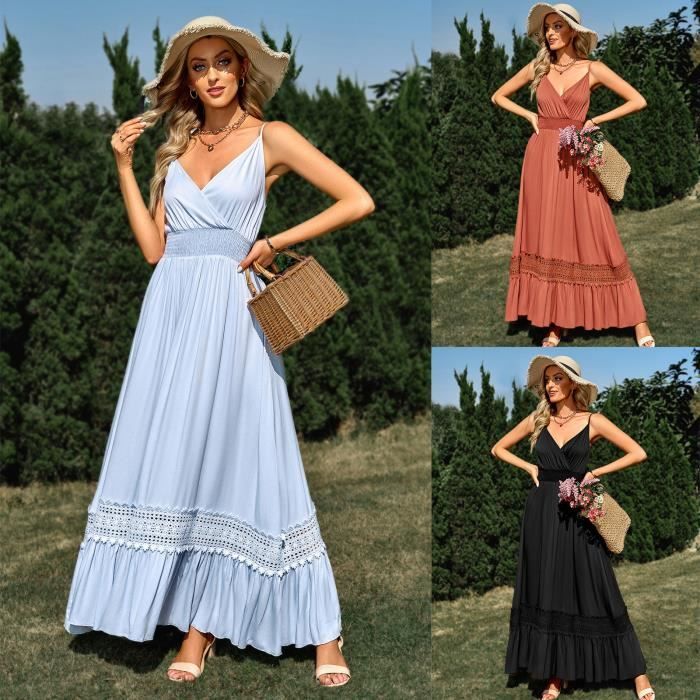 Robe longue sales femme unie