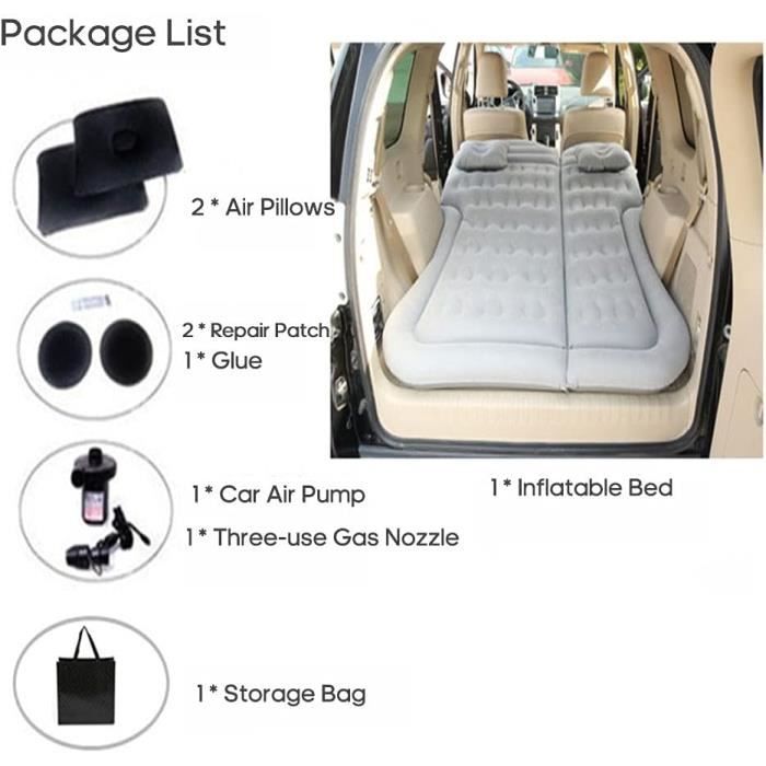 Matelas Gonflable Pour Siège Arrière De Voiture – Avec Pompe électrique, Coussins, Sac Rangement, Voyage/camping