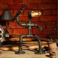 Lampe de Table Vintage, rétro industriel tuyaux d'eau en fer Robot lampe de Table E27 lampe en métal corps lampe Restaurant Ba[384]-2