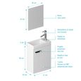 Pack Meuble Lave Mains 50x40cm + Miroir SMALLY WHITE-2