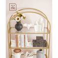 Étagère 5 Niveaux Verre Trempé Doré VASAGLE - Présentoir Élégant Pour Salon, Bureau Ou Salle De Bain LGT050A01