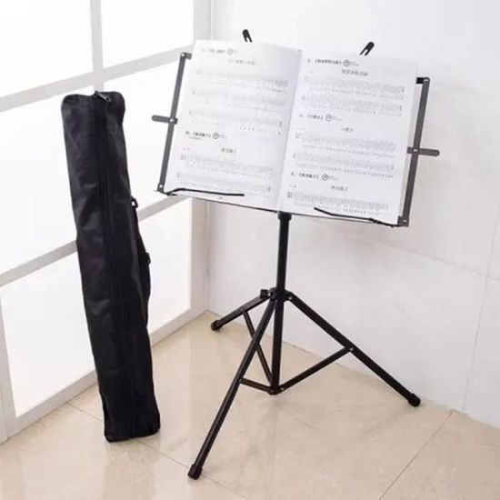 Pupitre De Musique Pliable Réglable - Support Partitions 2 En 1 Avec Sac De Transport