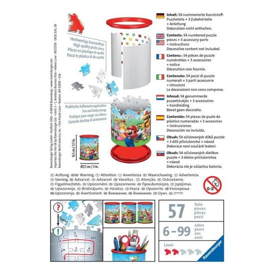 Pot à crayons Pokémon Puzzle 3D Ravensburger - 54 pièces - Sans colle - Dès  6 ans - Cdiscount Jeux - Jouets