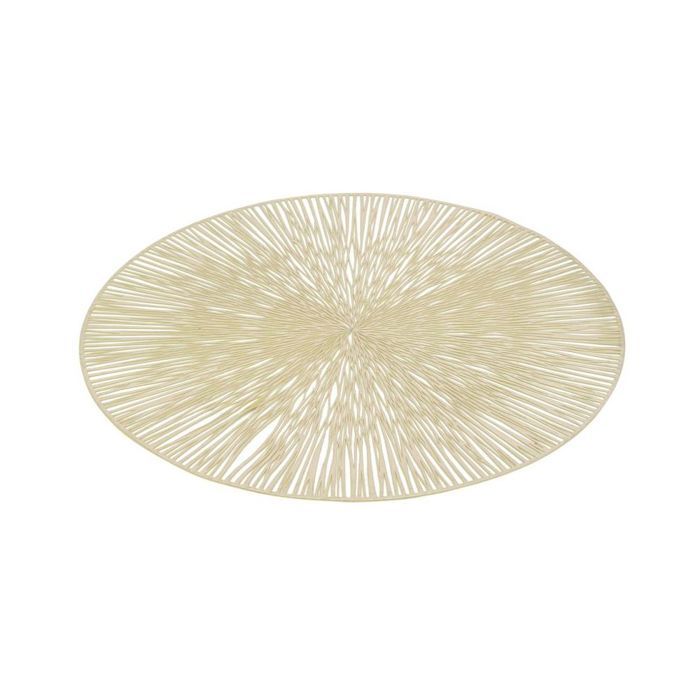Mabbcoo Lot De 6 Sets De Table Ronds Creux Vinyle Doré - Décoration Élégante Pour Salle à Manger Et Fêtes