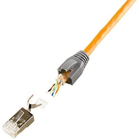 Lot De 2 Modules Connecteur RJ45 Cat 7 - 10 Gbit/s, Blindé STP, Compatible Cat6/Cat8, Installation Sans Outil