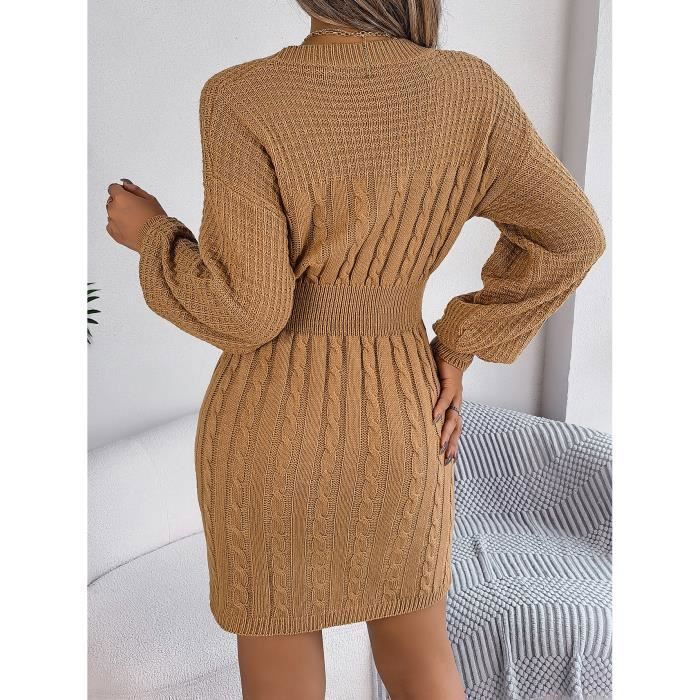 Robe Pull En Tricot Pour Femme Automne Hiver Casual Pullover Slim