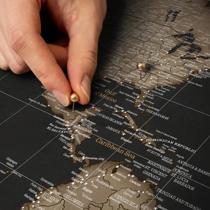 Toile Impression Carte Du Monde Océan Moderne Art Mural Par Kunstgestalten24