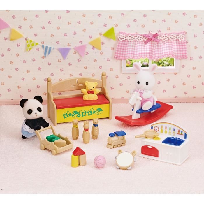Sylvanian Families - Le Village - Les Lits Superposés A 3 Couchettes Bébés - 4448 - Meubles et Accessoires Poupée - Mini Poupées : Sylvanian Families