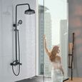 Colone de douche - noire avec mitigeur, colone de salle de bains élégante-3