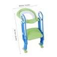 Chaise de toilette dure pour tout-petit bébé, siège de formation pour pot de sécurité réglable (bleu + vert)-3