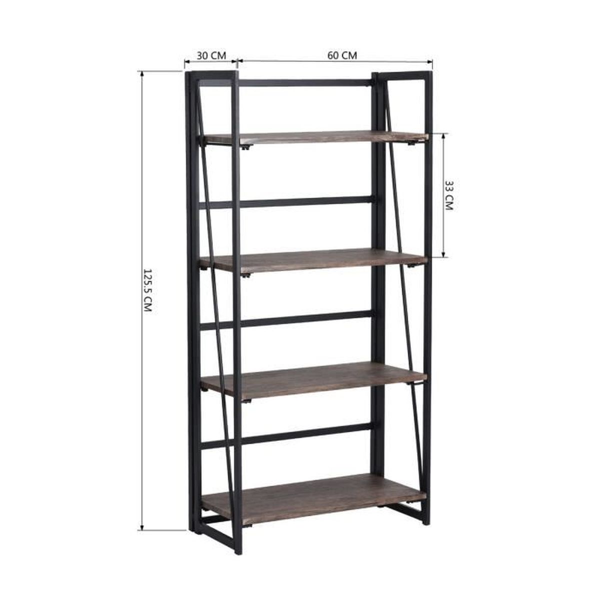 Homy Casa Etagere Pliante Bois 4 Tablettes Bois Metal Noyer Achat Vente Meuble Etagere Homy Casa Etagere Pliante B Soldes Cdiscount