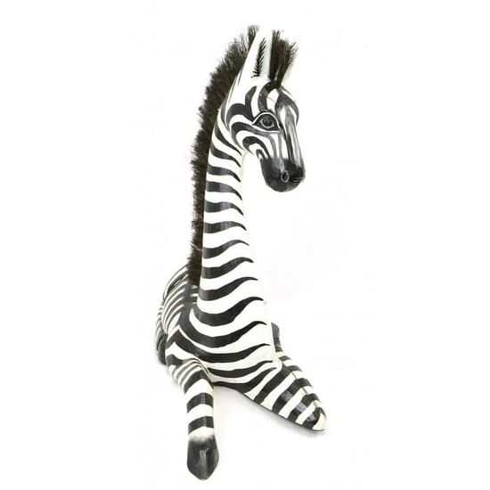 Grande Statue Zebre H46cm En Bois Deco Safari Savane Animaux Noir Blanc Achat Vente Statue Statuette Cdiscount