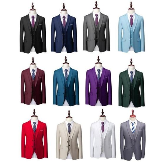 OEIN Costume Homme 6 Pièces (Veste Gilet Chemise Pantalon Noeud Cravate) Marque Luxe Mode