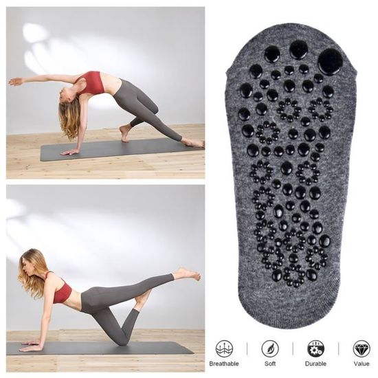 Lot De 3 Paires De Chaussettes De Yoga Antidérapantes - Pour Pilates, Ballet, Fitness