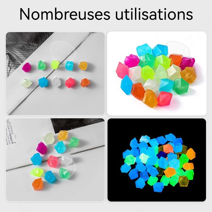 Herefun Pierres Lumineuses 300g - Galets Phosphorescents Bleu Vert Pour Jardin, Aquarium Et Décoration