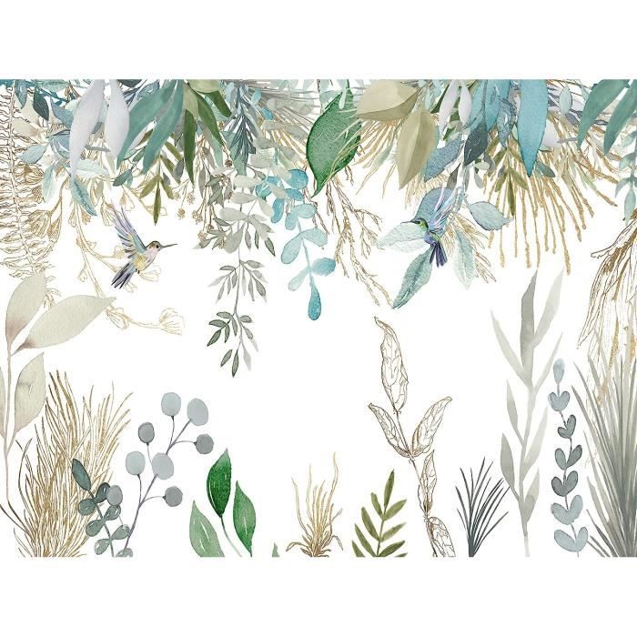 Papier Peint Panoramique 3D Plantes Tropicales Feuilles Fond De Fleurs ...