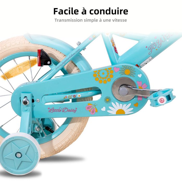 WUPYI2018 Vélo Enfant 14 Pouces – Cadre Acier, Roues Stabilisatrices, Pneus Antidérapants, Multicolore, Pour Filles Et Garçons De 3 à 6 Ans