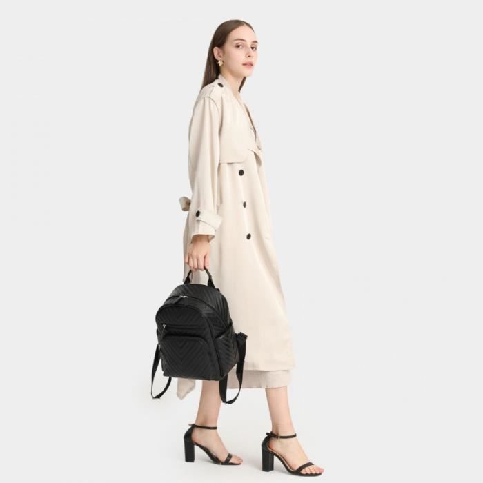 Sac à Dos Cartable Femme Manches Noir Cuir Fourrure Synthetique Teddy Sac à Dos Cartable Femme Manches Noir Cuir Fourrure Synthetique Teddy