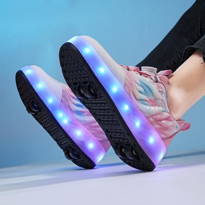 Skateshoes USB Charge Baskets enfants Roulettes à Chaussures LED Lumière Chaussures  Garçons Filles Sneakers Double Roues - Rose - Achat / Vente Baskets Enfants  Chaussures LED - Cdiscount
