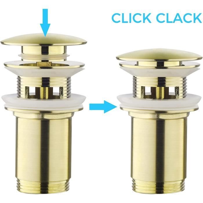 Mécanisme clic clac laiton pour bonde clic clac- vasque lavabo