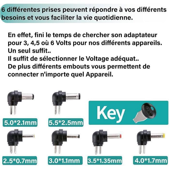 Adaptateur Alimentation Réglable 60W 5A 3-12V - Transformateur Variable EU 100-240V Avec Affichage LED